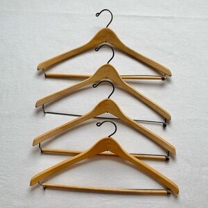 Vintage Wooden Clothing Hangers Set of 4 Wishbone Batts Grand Rapids Michigan